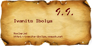 Ivanits Ibolya névjegykártya