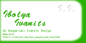 ibolya ivanits business card